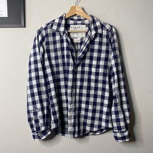 Frank & Eileen Barry Button Down Gingham Blue Size S